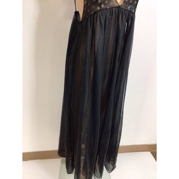 Lily of France Vintage Black Sheer Nightgown Made in USA Womens Small - Picture 8 of 8